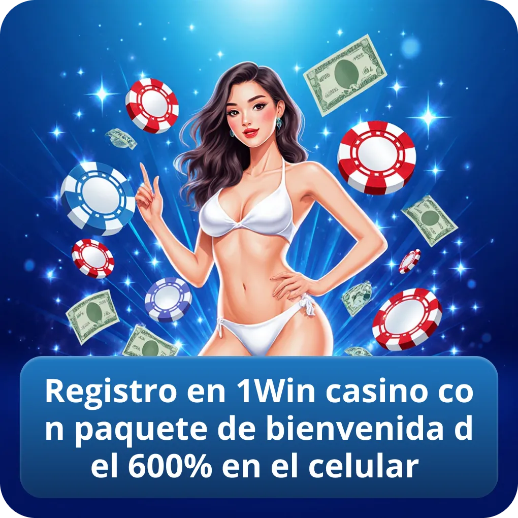 Registro en 1Win casino con paquete de bienvenida del 600% en el celular